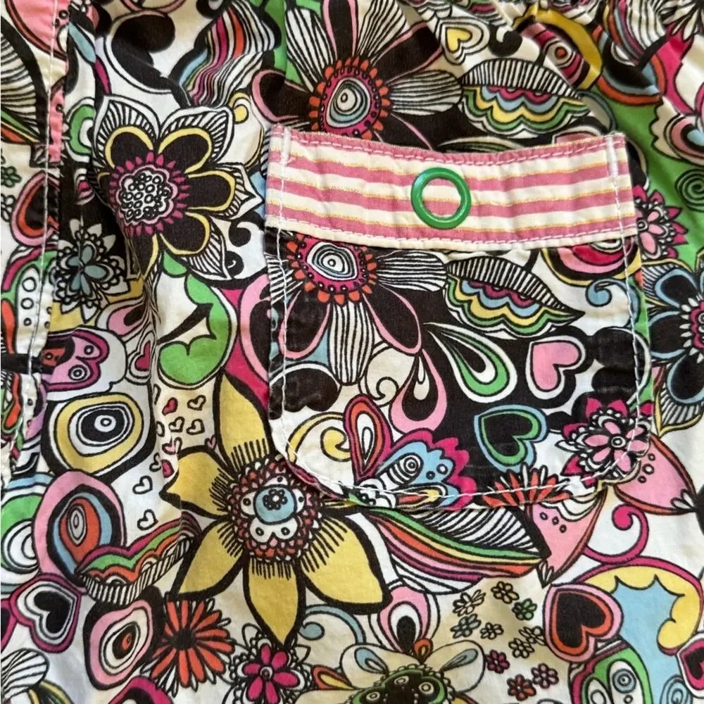 Old Navy Girls’ Flowered Pajama Pants Multi Elastic Waist Size L